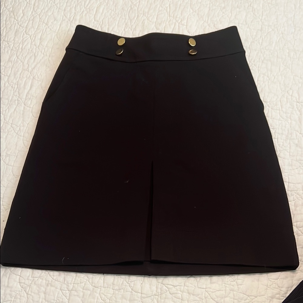 Black Skirt with Gold Buttons